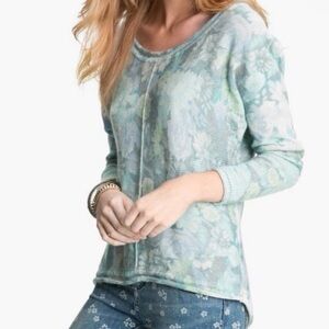 Free People Floral Knit Scoop Neck Sweater